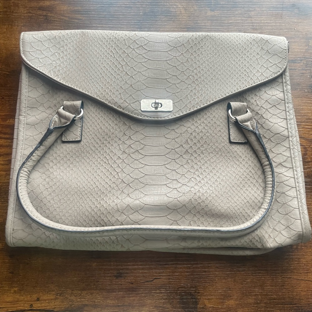 Women’s Merona Faux Leather Exterior Beige laptop bag